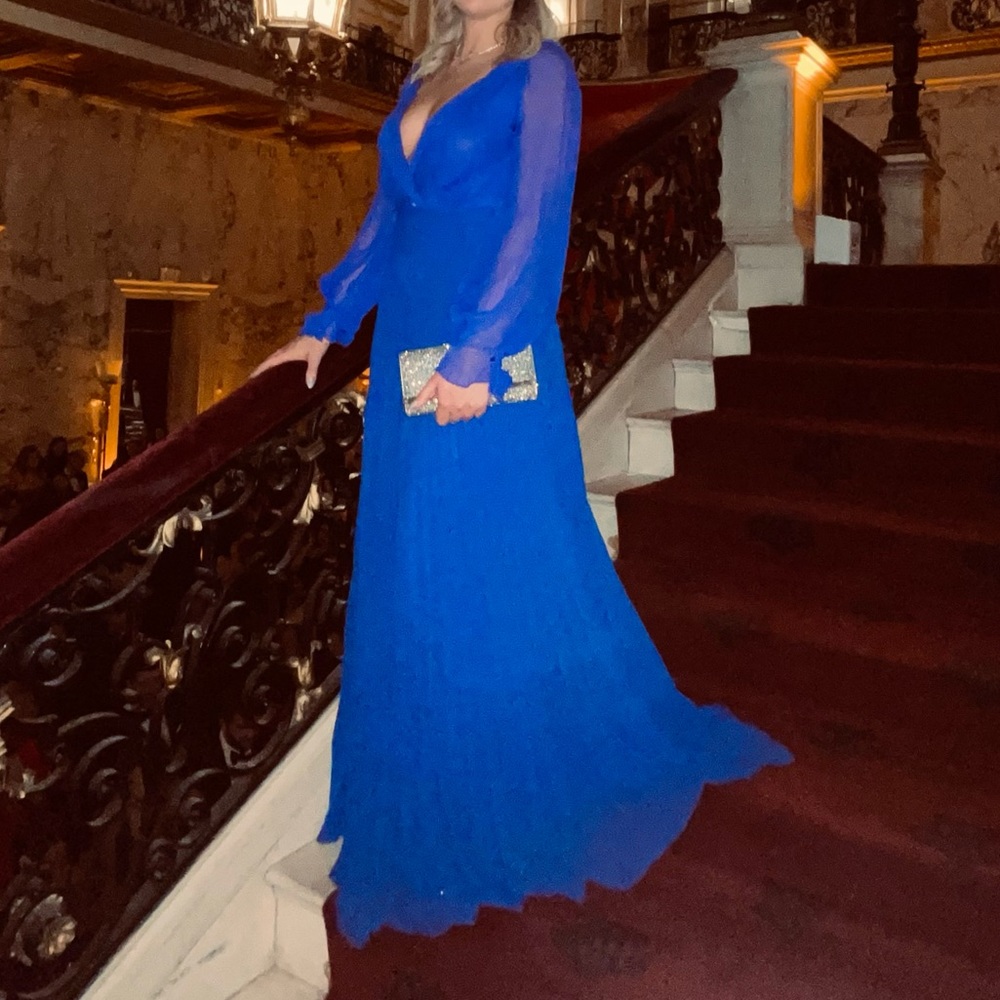 Victoria Beckham Cobalt Blue Evening Gown